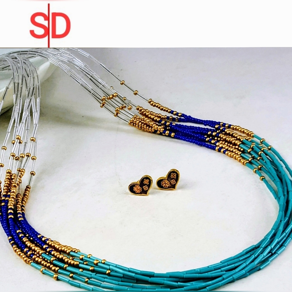 Multi strand necklace, finished with Gold filled hardware